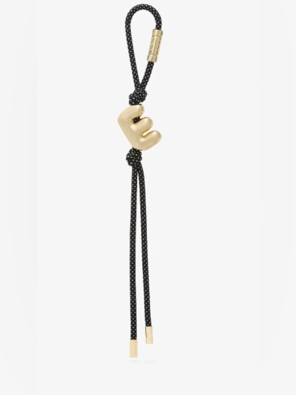 Michael Kors Initial “E”  Gold-Tone and Speckled Cord Bag Charm, NWT and Box
